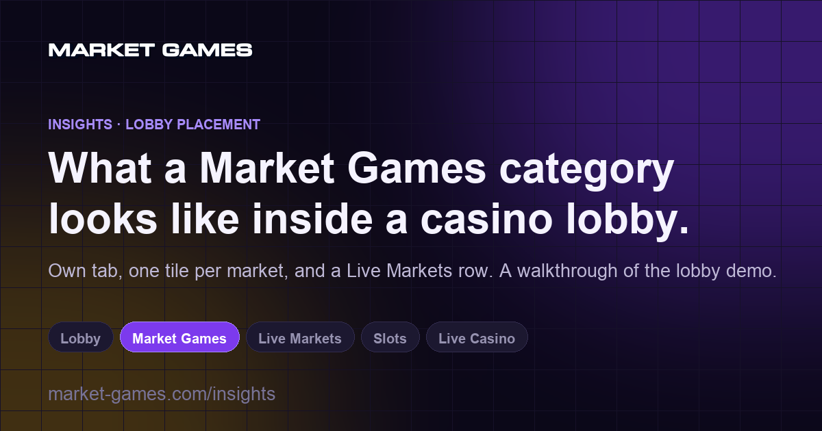 What a Market Games Category Looks Like Inside a Casino Lobby