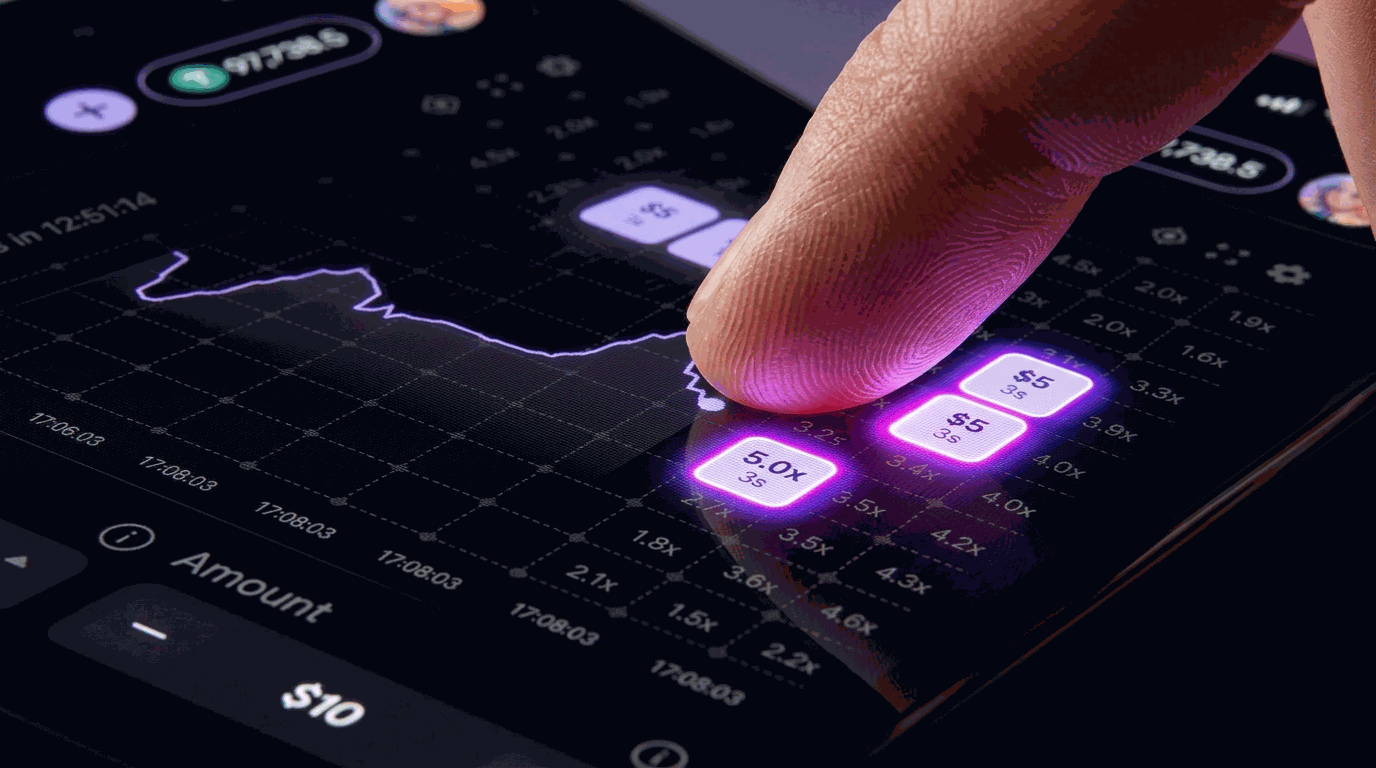 Tap Up/Down — calling higher or lower on the live crypto index